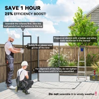 Outsunny 6 x 6ft Outdoor Storage Shed, Plastic Garden Shed with Windows and Air Vents, Outdoor Resin Tool Shed with Latch Doors for Garden, Deck, Dark Grey(m-4)