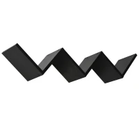 HOMCOM Etagères murale flottante - design contemporain en V - kit fixation inclus - panneaux particules noir(m-12)