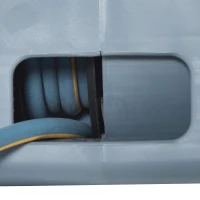 Outsunny Schlauchtrommel 10,2 m Schlauchaufroller Automatik schwenkbar Druckluft Garten Druckluftschlauch Kunststoff Grau(m-8)