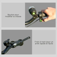 HOMCOM Trotinetă electrică 120 W pliabilă pentru copil 7-14 ani 12 km/h maxim autonomie 10 km maxim negru(m-3)