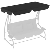 Outsunny 145 x 200Wcm Swing Chair Canopy Replacement - Black(m-10)
