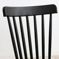 HOMCOM Set de 4 scaune stil scandinav cu spătar înalt, șezut din polipropilenă, picioare din lemn de fag 48 x 52,5 x 83 cm negru(m-4)