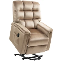 HOMCOM Velvet-Feel Electric Lift Recliner Chair - Brown(m-1)