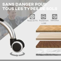 Vinsetto Scaun scaun de birou de masaj incalzitor inclinabil cu suport pentru picioare integrat 5 role gri(m-3)