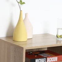 HOMCOM Set de 2 Noptiere murale, Set de 2 Noptiere, Sertar culisant, Nisa, Blat, Panouri Particule Aspect stejar Deschis(m-4)