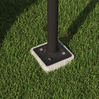 Outsunny Pied de parasol rectangulaire suport pentru umbrelă din metal îngropat pentru terasă piscină 16,5 x 16,5 x 40 cm gri închis(m-4)