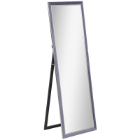 HOMCOM Espejo de Cuerpo Entero 150x50 cm con Marco en Terciopelo y Soporte para Salón Dormitorio Gris