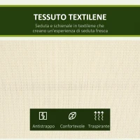 Outsunny Dondolo a 2 Posti da Giardino con Tettuccio Regolabile, 140x118x162cm Beige(m-5)