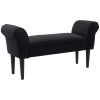 HOMCOM Sitzbank, Bettbank, zeitloses Design, weiche Polsterung, bis 130 kg, schwarz, 102 x 36 x 51 cm