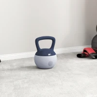 Kettlebell 10kg - Collaboration Aosom.fr x FFHandball - haltère avec poignée antidérapante, gris et bleu(m-9)