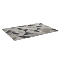 HOMCOM Alfombra de Salón Moderna de Terciopelo 170x120 cm Alfombra Geométrica para Dormitorio Oficina Gris(m-10)