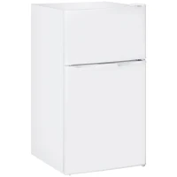 HOMCOM 88L Under Counter Fridge Freezer, Small Refrigerator with 5-Setting, 3 Star Freezer Rating, White(m-1)