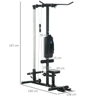Station de musculation - Aosom.fr x FFHandball - Station à Poulie, tirage poitrine, banc de musculation Musculation(m-3)