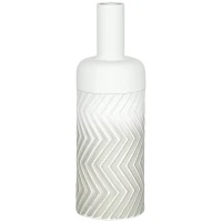 HOMCOM Vaso para Flores de Metal Vaso Decorativo para Flores Moderno com Textura 3D  Ø15x45,5 cm Cinza(m-10)