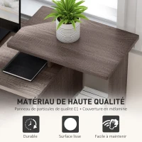 HOMCOM Bureau Informatique multimédia étagères Tablette Clavier Panier Noir Panneaux Particules Gris(m-5)