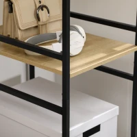 HOMCOM Penderie suport pentru haine de stil industrial din metal cu grindă și 4 rafturi, dim. 100L x 46L x 170,5H cm(m-4)