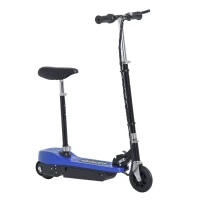HOMCOM Patinete Eléctrico para Niños Scooter Eléctrico Plegable 120W con Manillar Ajustable Velocidad 10 km/h 78x37x99 cm Azul(m-10)