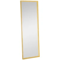 HOMCOM Espejo de Cuerpo Entero Moderno 163x53,5 cm Espejo de Pared Grande de Madera Decorativo para Salón Dormitorio Natural(m-1)