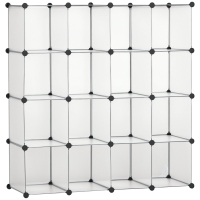 HOMCOM Modulares Regalsystem mit 16 separaten Boxen, Steckregal, DIY, Schwarz + Weiß