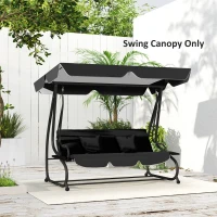 Outsunny 145 x 200Wcm Swing Chair Canopy Replacement - Black(m-7)