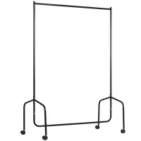 HOMCOM Portant à Vêtements avec Roulettes Tringle a Vêtement solide Charge 140 Kg 150 x 60 x 170 cm Porte-Manteau en acier noir(m-11)