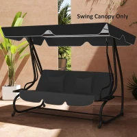 Outsunny 145 x 200Wcm Swing Chair Canopy Replacement - Black(m-9)