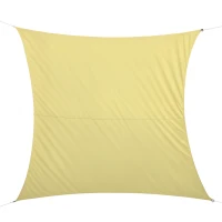 Outsunny Vela Ombreggiante Rettangolare, Tenda da Sole per Esterno in Poliestere Anti UV Traspirante 3x4m Color Sabbia(m-1)