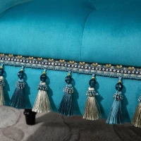 HOMCOM Panca Fondo Letto Imbottita in Gommapiuma, Legno e Poliestere, 117x40x58 cm, Blu(m-7)