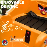 AIYAPLAY Angry Bird Licensed Waltzer Car, 12V Kids Bumper Car w/ Joysticks, Remote, Music LED Lights, Orange(m-7)