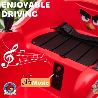 AIYAPLAY Angry Bird Licensed Waltzer Car, 12V Kids Bumper Car w/ Joysticks, Remote, Music LED Lights, Red(m-7)