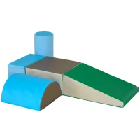 HOMCOM Conjunto de 5 Blocos de Psicomotricidade para Crianças Blocos de Construção Brinquedo para Aprendizagem Multicor(m-11)