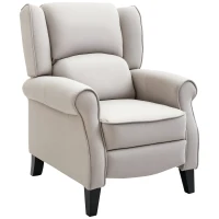 HOMCOM Sillón Relax Reclinable Manual Sillón Relax Tapizado en Lino Sintético con Reposapiés Retráctil Carga 150 kg Sillón Reclinable para Dormitorio Oficina Gris Claro(m-10)