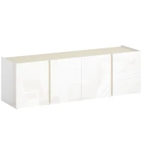 HOMCOM Mueble de TV para televisores de hasta 65 pulgadas con puertas de cierre suave, estantes ajustables, agujeros para cables, para sala de estar, Blanco(m-1)