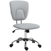 Vinsetto Cadeira de Escritório Giratória de Couro PU com Altura Ajustável e Função Basculante 50x54x87,5-96,5 cm Cinza Claro(m-11)