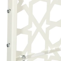 Outsunny Panou paravan de protecție decorativ exterior alb cu model din metal, 92 x 45 x 198 cm(m-4)