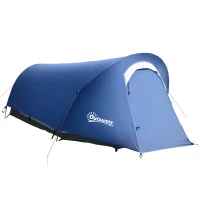 Outsunny Tenda da Campeggio in Poliestere e Tessuto Oxford con Gancio Interno e Finestre a Rete, 265x140x95 cm(m-1)