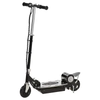 HOMCOM HOMCOM Patinete Eléctrico Scooter Plegable Negro Patinete Eléctrico Scooter Plegable con Manillar y tipo Monopatín con Freno y Caballete 120W Carga 80kg 81.5x37x96cm (Negro)(m-1)