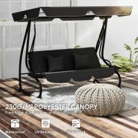 Outsunny 145 x 200Wcm Swing Chair Canopy Replacement - Black(m-4)