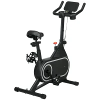 SPORTNOW Vélo d'appartement volant d'inertie silencieux écran LCD guidon et selle réglables support Ipad porte-gobelet intégrés(m-12)