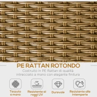 Outsunny Set Mobili da Giardino in Rattan con 2 Tavolini, Divano 3 Posti e 2 Poltrone(m-4)
