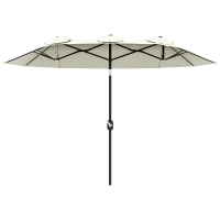 Umbrelă de Grădină Dublă cu Manivelă Bej