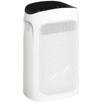 HOMCOM Purificatore d'Aria Filtro HEPA Triplo Strato, 3 Velocità, Modalità Sonno e Timer, 32.7x22x55.8cm, Bianco(m-1)