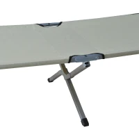 Outsunny Campingbett Feldbett Klappbett Liege inkl. Tasche 193x64x40cm (Beige)(m-7)