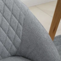 HOMCOM Set de 2 Scaune de Dining Design scandinav, Picioare subtiri din lemn de fag, Scaun cu spătar și brațe ergonomice, Gri(m-4)