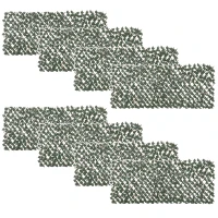 Outsunny Finta Siepe 8 Pezzi Parete Verde Estensibile per Esterni, in Legno e Poliestere, 200x100cm(m-1)