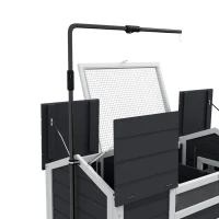 PawHut Casa tortoase terestre exterioara, adăpost pentru țestoase, 2 ascunzisuri suport de lampa reglabil lemn masiv 120 x 56,5 x 43 cm gri(m-3)