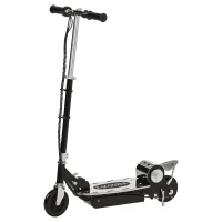 HOMCOM HOMCOM Patinete Eléctrico Scooter Plegable Negro Patinete Eléctrico Scooter Plegable con Manillar y tipo Monopatín con Freno y Caballete 120W Carga 80kg 81.5x37x96cm (Negro)(m-10)