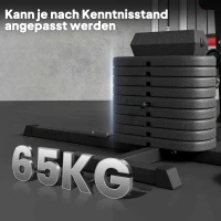 SPORTNOW Mehrzweck-Trainingsstation mit 65 kg Gewichtsblock, verstellbar, fürs Heimtraining, Stahl, Kunstleder(m-7)