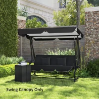 Outsunny 145 x 200Wcm Swing Chair Canopy Replacement - Black(m-6)