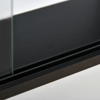 HOMCOM Vetrina Espositiva da Parete a 4 Ripiani Regolabili, Vetrinetta per Collezionismo, Bacheca Espositore a Muro per Oggetti da Collezione, in Vetro e Truciolato, 80x9.5x60 cm, Nero e Bianco(m-7)